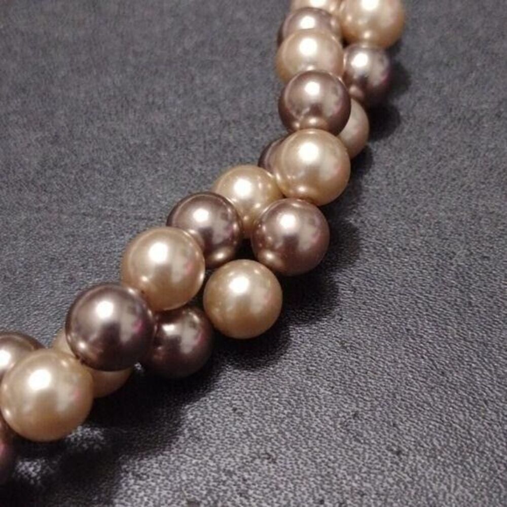 Roman double stranded faux pearl necklace 16-18"